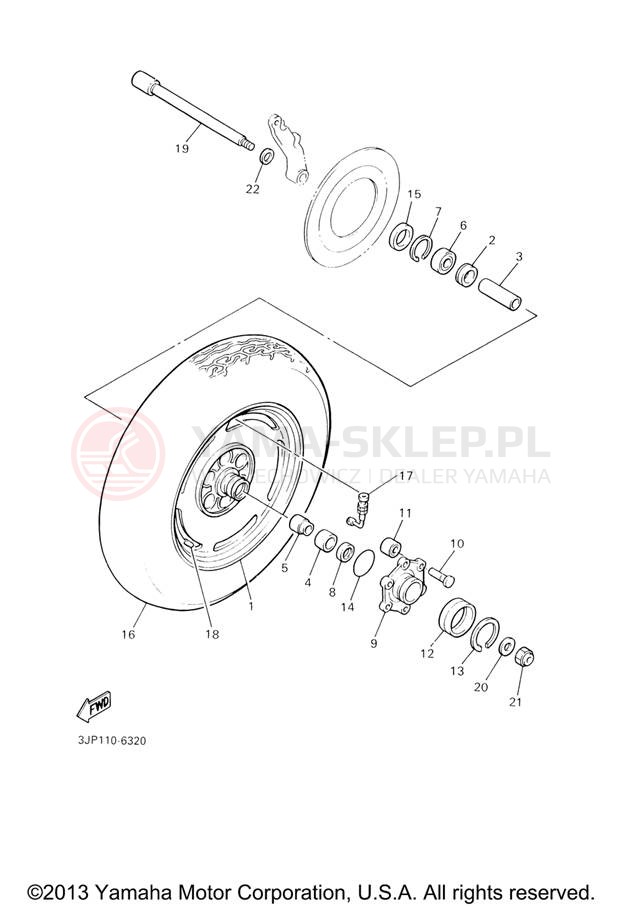 Schemat "Koło tył" do Yamaha V-MAX VMX12VC/VMX12V