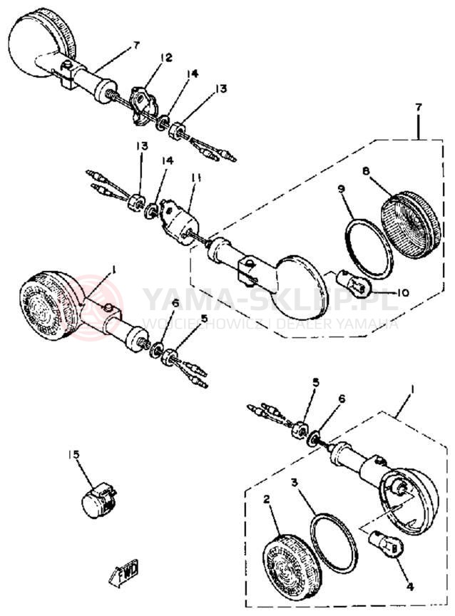 Schemat "kierunkowskazy" do Yamaha SR250H