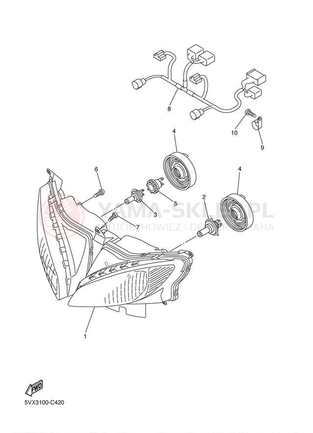Schemat "Lampa przód" do Yamaha FZ-6 FZS6V/FZS6VC