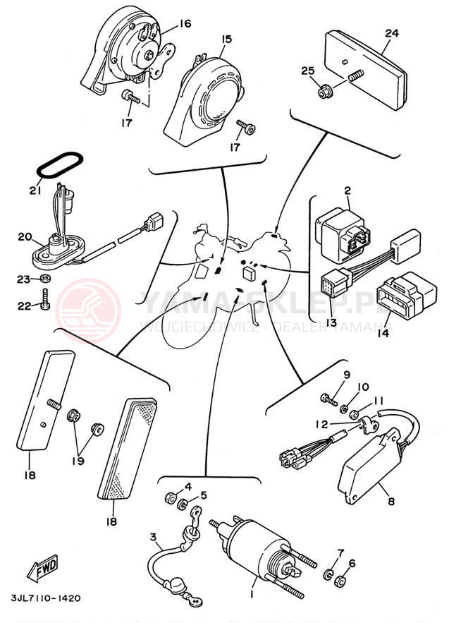 Schemat "układ elektryczny" do Yamaha VIRAGO 750 XV750HC1/XV750H1