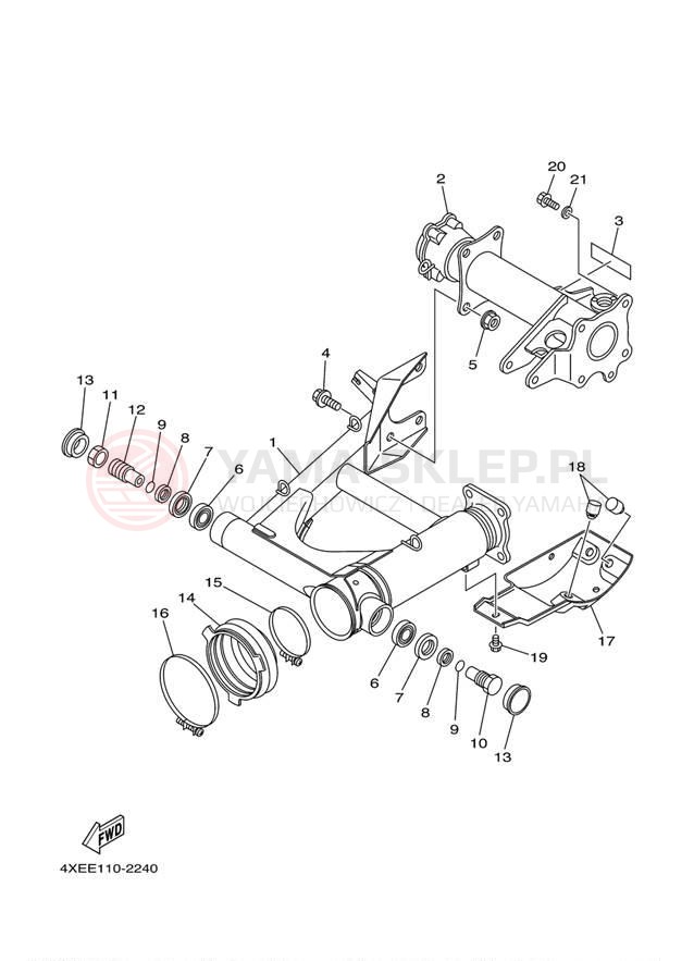 Schemat "wahacz" do Yamaha BRUIN 250 YFM250BT