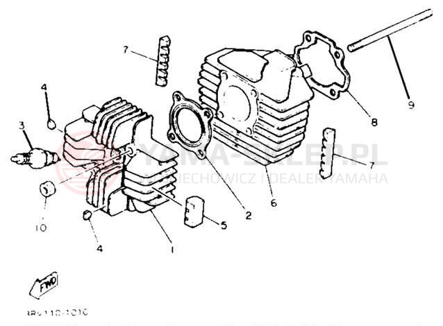 Schemat "cylinder" do Yamaha Y-ZINGER PW80E