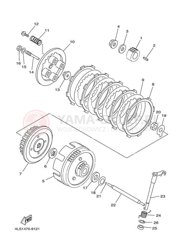 Schemat "sprzęgło" do Yamaha TT-R125L TTR125LT