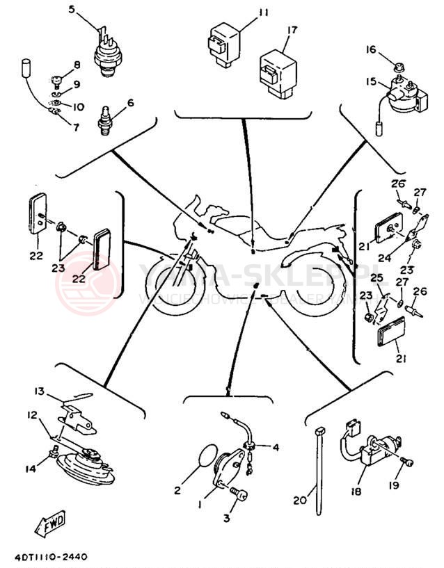 Schemat "układ elektryczny" do Yamaha TDM850 TDM850DC/TDM850D