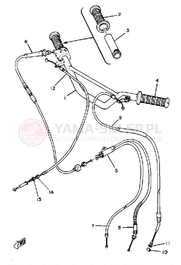Schemat "Kierownica i osprzęt" do Yamaha MX80G