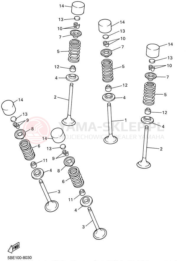 Schemat "zawory" do Yamaha WR426F WR426FN