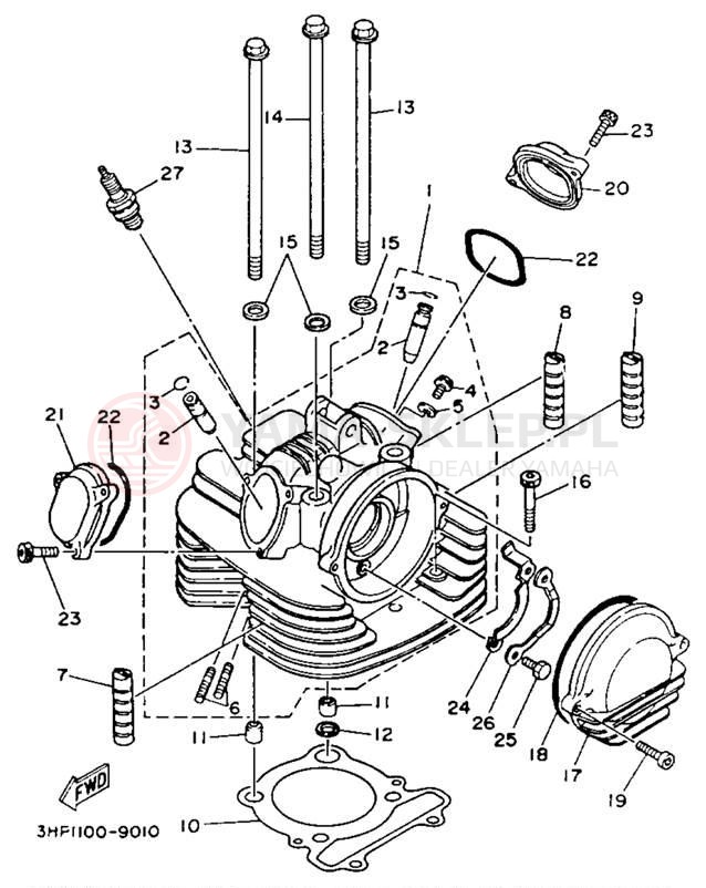 Schemat "głowica" do Yamaha KODIAK 4WD YFM400FWE_