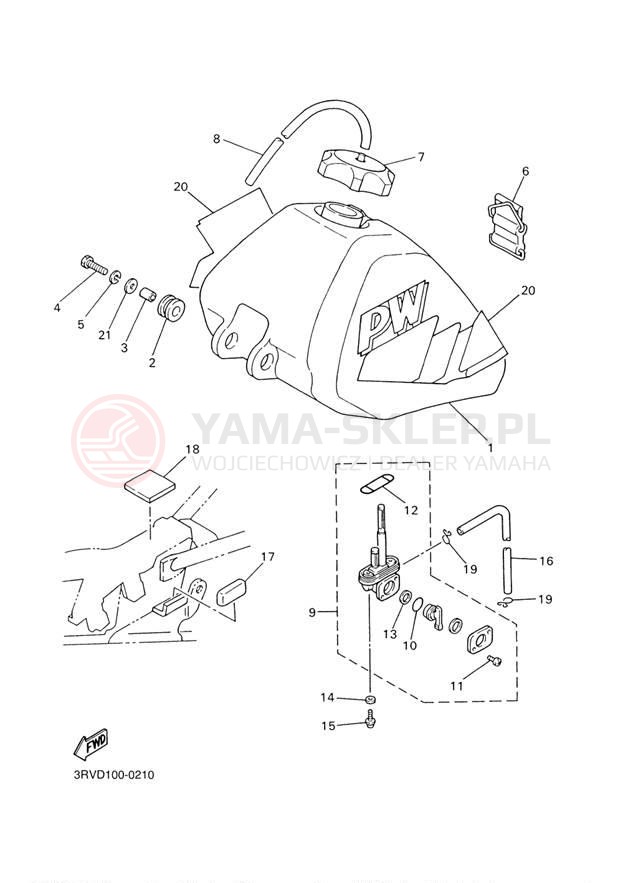 Schemat "zbiornik paliwa" do Yamaha Y-ZINGER PW80M1