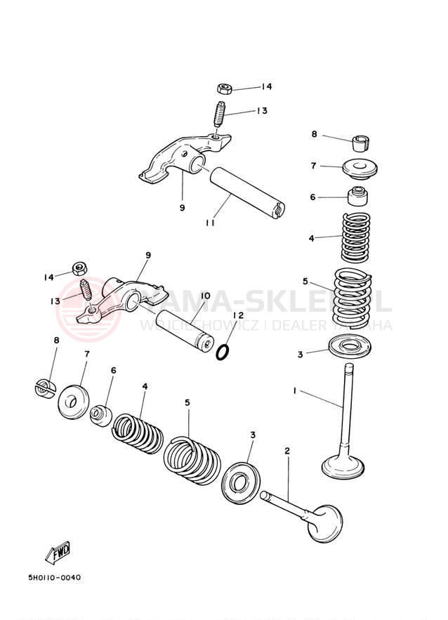 Schemat "zawory" do Yamaha TW200 TW200R/TW200RC