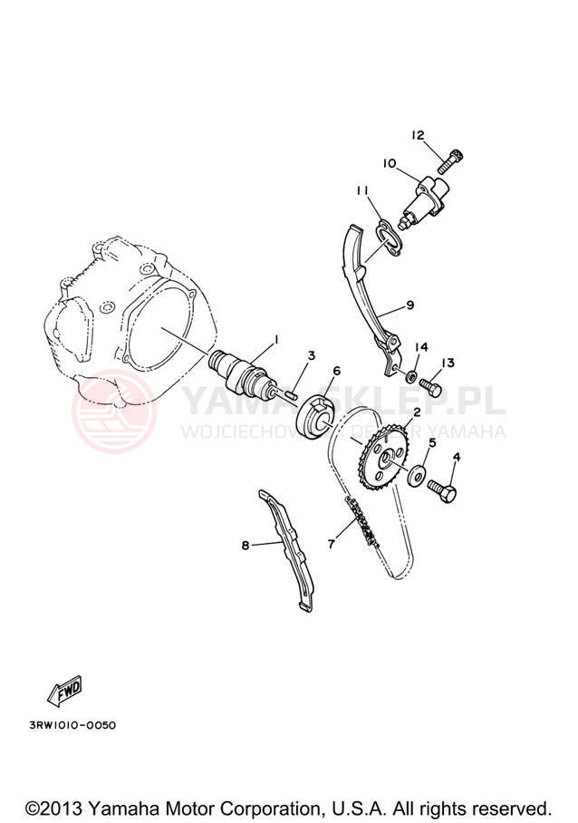 Schemat "Rozrząd - łańcuszek" do Yamaha TT-R230 TTR230V
