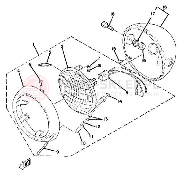 Schemat "Lampa przód" do Yamaha YAMAHOPPER QT50N