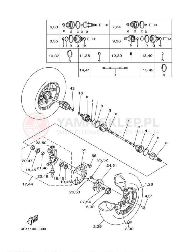 Schemat "Koło przód" do Yamaha BIG BEAR 4WD HUNTER YFM40FBHB