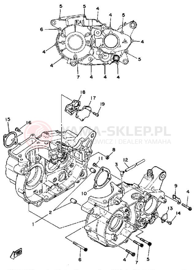 Schemat "Obudowa silnika" do Yamaha SR500H