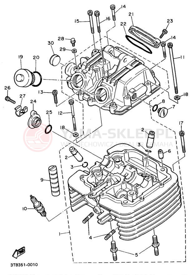 Schemat "głowica" do Yamaha XT600EAC/XT600EA