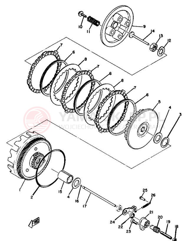 Schemat "sprzęgło" do Yamaha GTMX/GT1