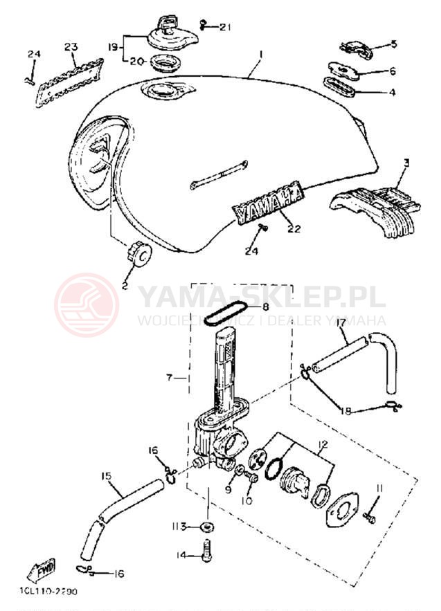 Schemat "zbiornik paliwa" do Yamaha XV920K