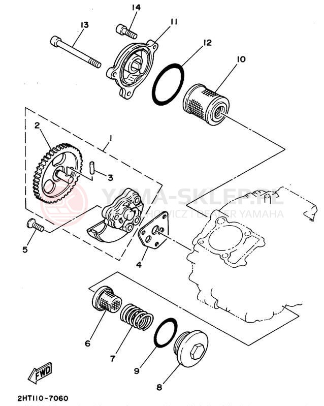 Schemat "Pompa olejowa" do Yamaha YFB250FWF