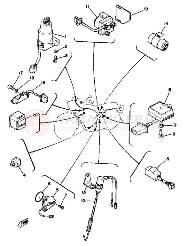 Schemat "układ elektryczny" do Yamaha XS400E