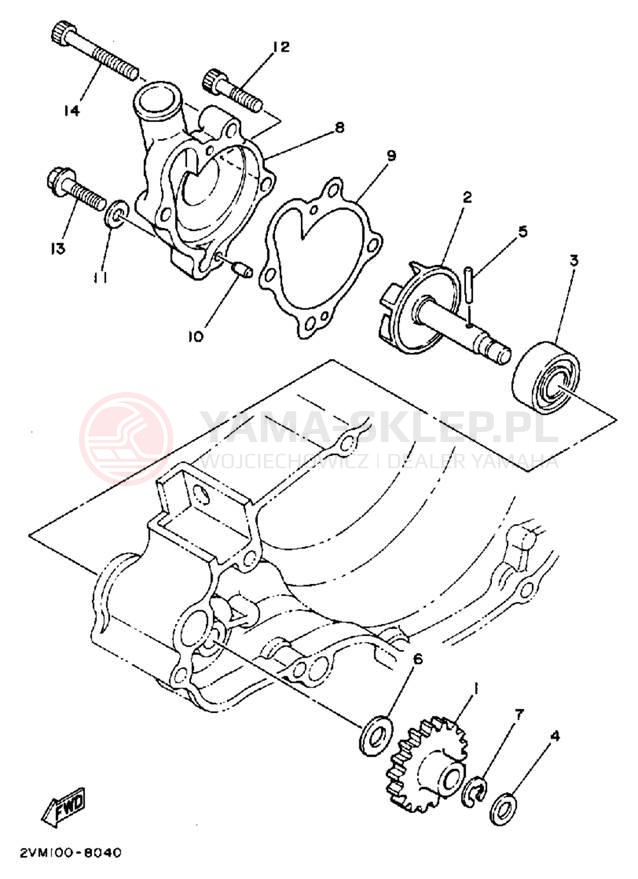 Schemat "Pompa wody" do Yamaha YZ250WRW