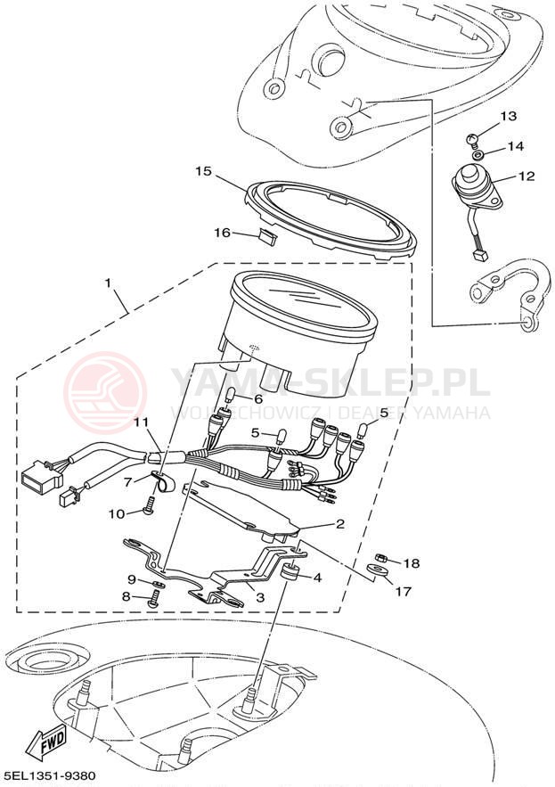 Schemat "licznik" do Yamaha V-STAR 1100 XVS1100L/XVS1100LC