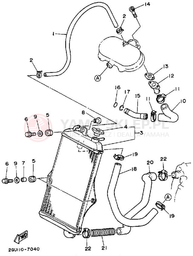 Schemat "Układ chlodzenia" do Yamaha BANSHEE YFZ350A