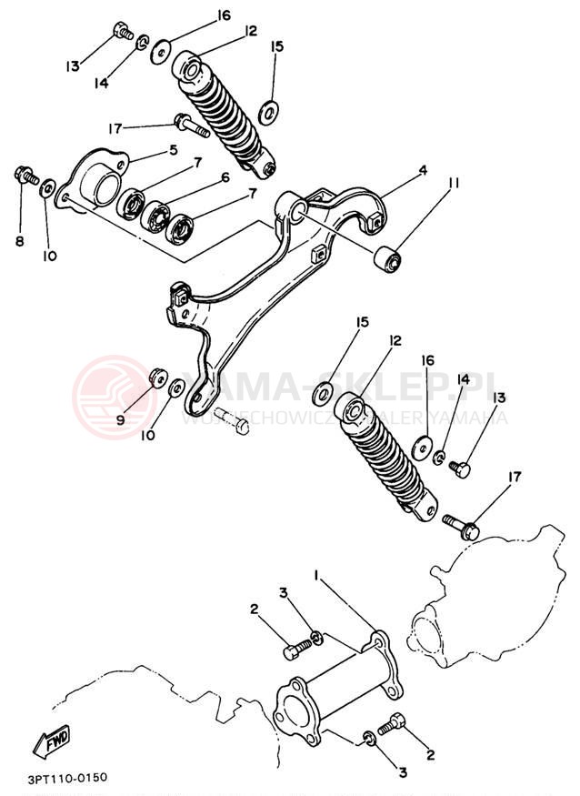 Schemat "REAR ARM - SUSPENSION" do Yamaha PW50J1