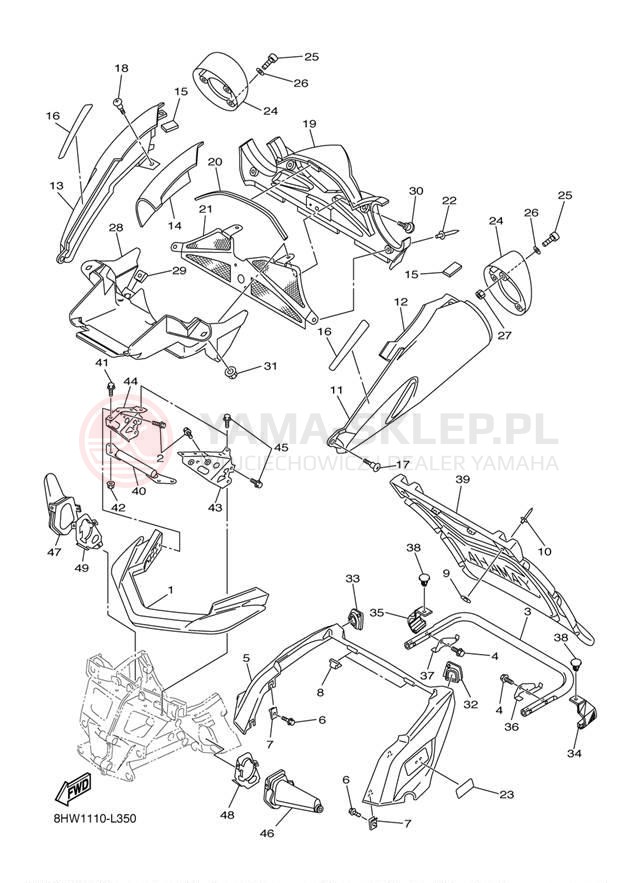 Schemat "zderzak" do Yamaha VECTOR LTX RS90PLTBB/RS90PLTBR