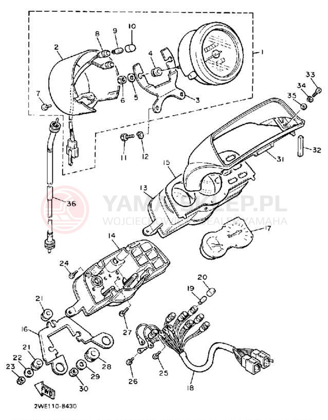 Schemat "licznik" do Yamaha V-MAX 1200 VMX12W/VMX12WC