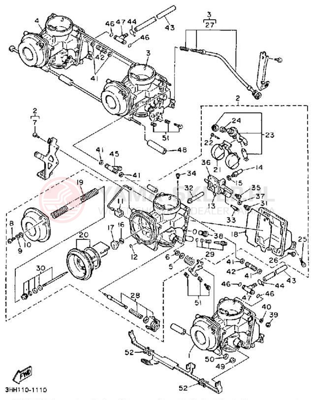 Schemat "Gaźnik" do Yamaha FZR600RD