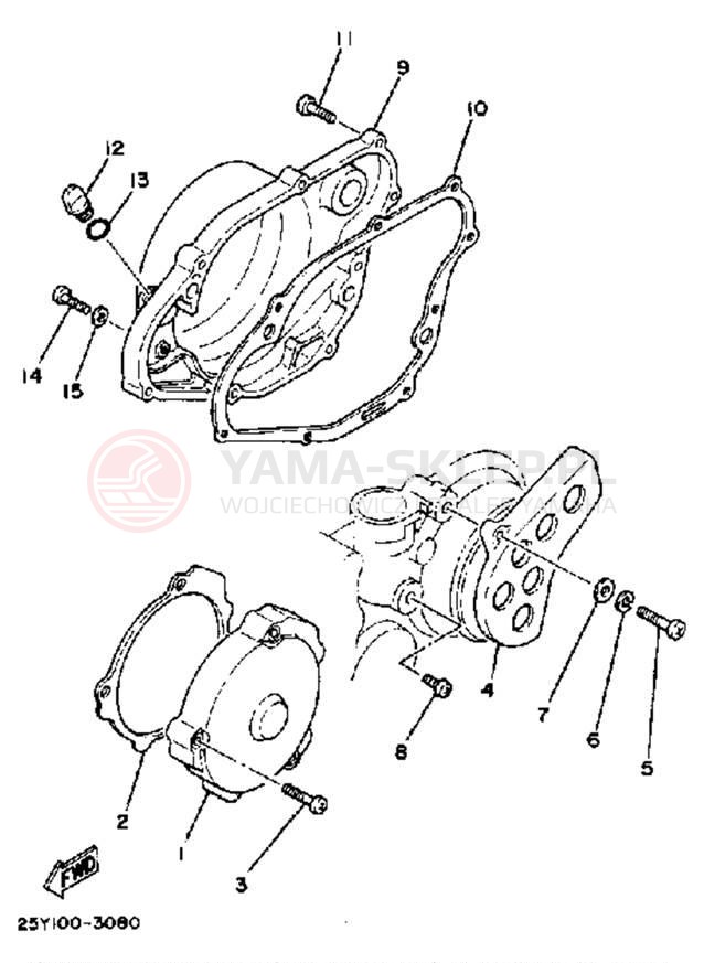 Schemat "Pokrywa silnika" do Yamaha IT250K