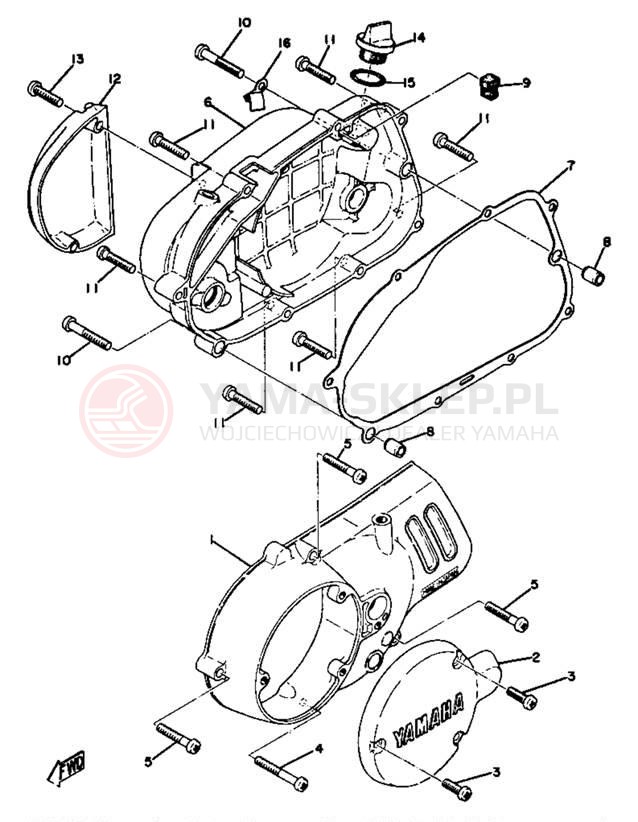 Schemat "Pokrywa silnika" do Yamaha GT80A/GTMXA