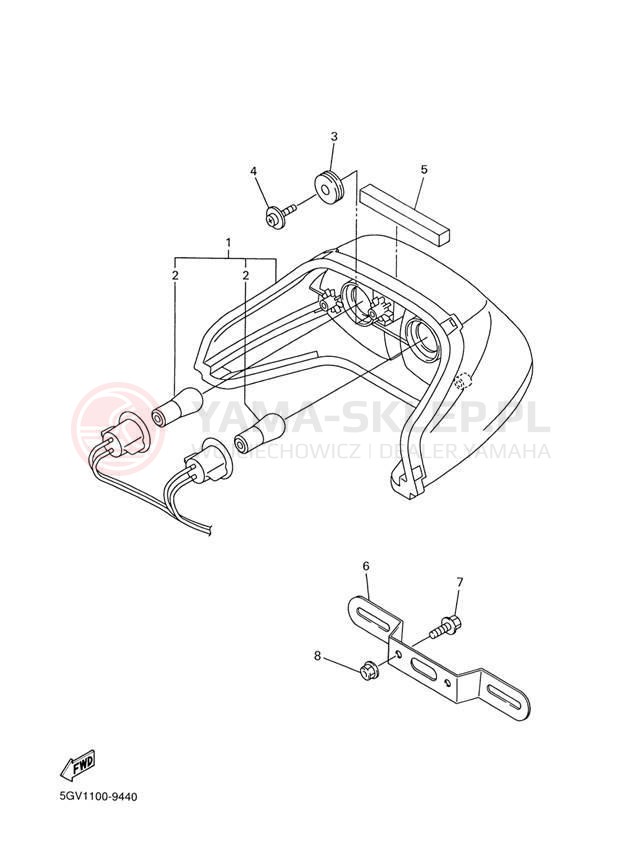 Schemat "lampa tył" do Yamaha R6 YZFR6LC/YZFR6L