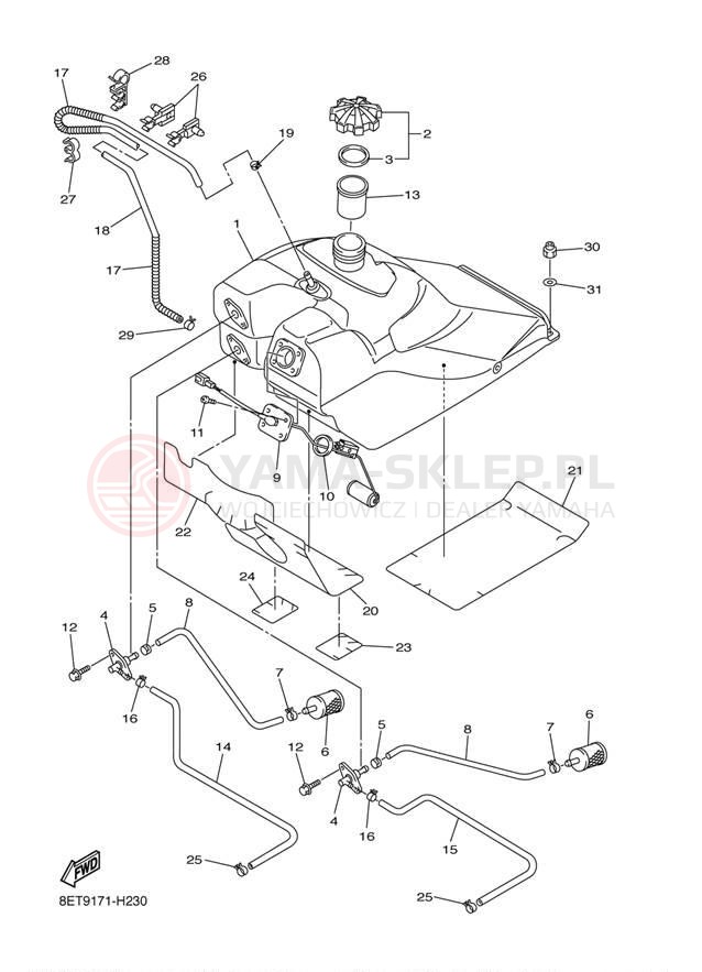 Schemat "zbiornik paliwa" do Yamaha RS VENTURE RST90BS