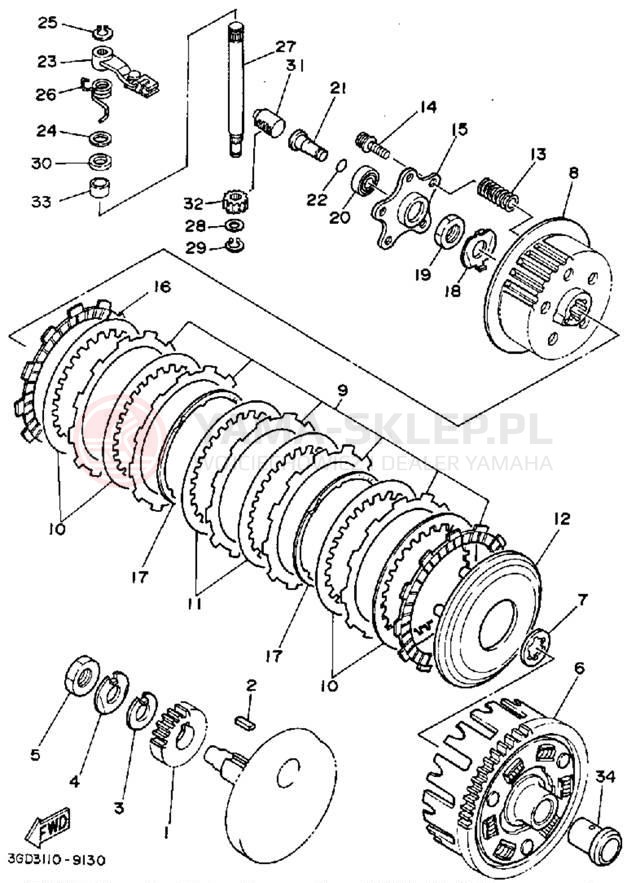 Schemat "sprzęgło" do Yamaha WARRIOR YFM350XD_M