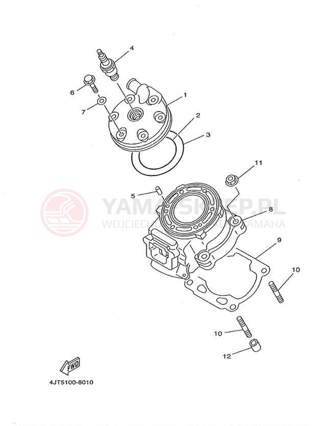 Schemat "głowica" do Yamaha TZ125 TZ125
