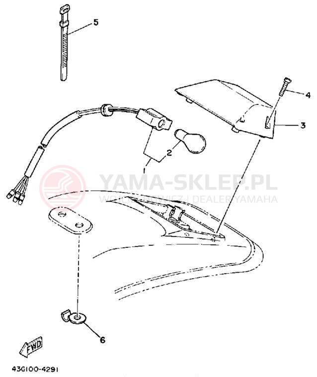 Schemat "lampa tył" do Yamaha TT225S