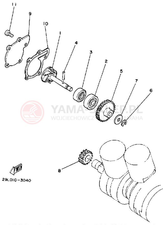 Schemat "Pompa wody" do Yamaha BANSHEE YFZ350A