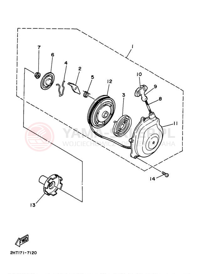 Schemat "rozrusznik" do Yamaha TIMBERWOLF 2WD YFB250UJ_M