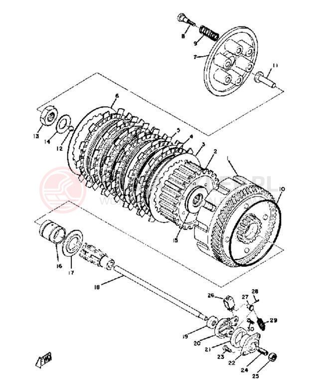 Schemat "sprzęgło" do Yamaha DS7