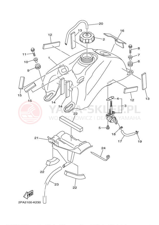 Schemat "zbiornik paliwa" do Yamaha RAPTOR 125 YFM125RAL/YFM125RAW