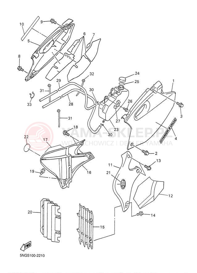 Schemat "Pokrywa boczna" do Yamaha WR426F WR426FP