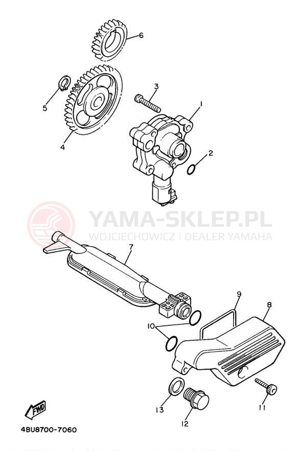 Schemat "Pompa olejowa" do Yamaha VIRAGO 535 XV535K/XV535KC