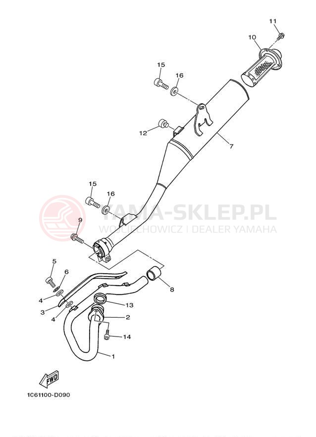 Schemat "Wydech końcowy" do Yamaha TTR230 TTR230Y