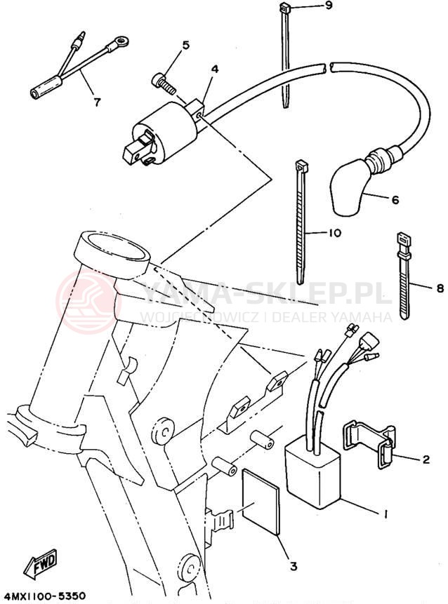 Schemat "układ elektryczny" do Yamaha YZ250G1