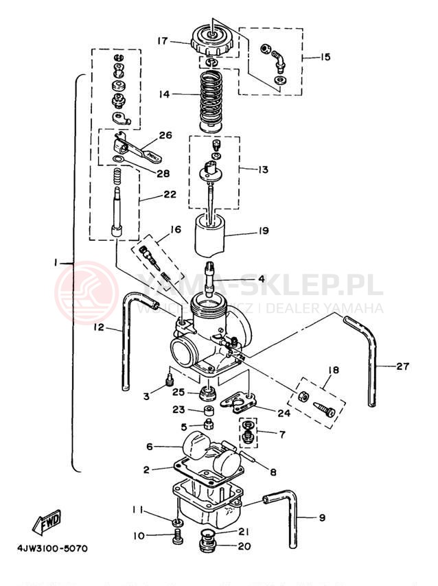 Schemat "Gaźnik" do Yamaha WR250ZJ
