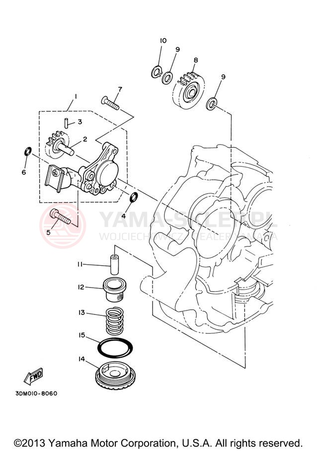 Schemat "Pompa olejowa" do Yamaha V STAR 250 XV250XR/XV250XCR