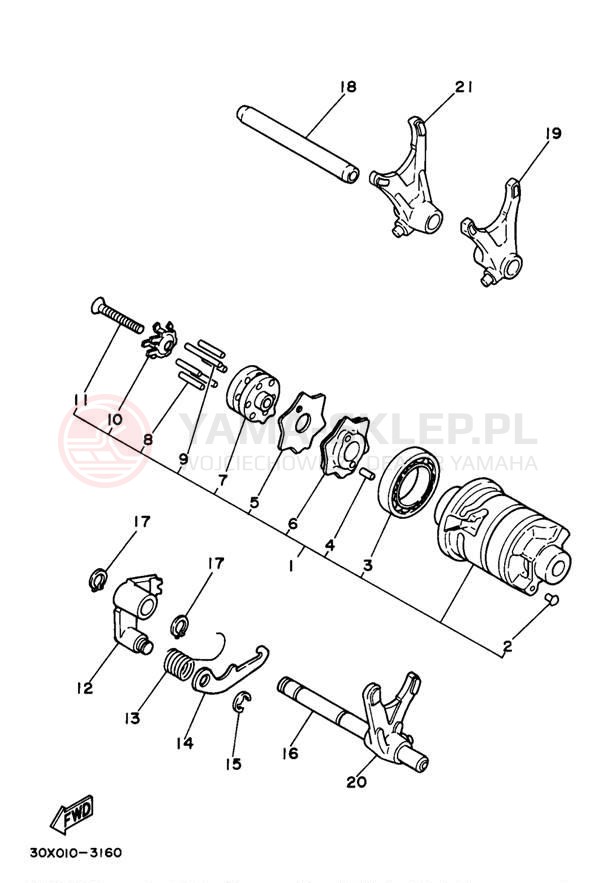 Schemat "Wodziki, automat" do Yamaha XT350J/XT350JC