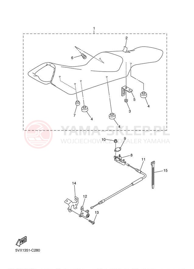 Schemat "siedzenie" do Yamaha FZ6 FZS6TC/FZS6T