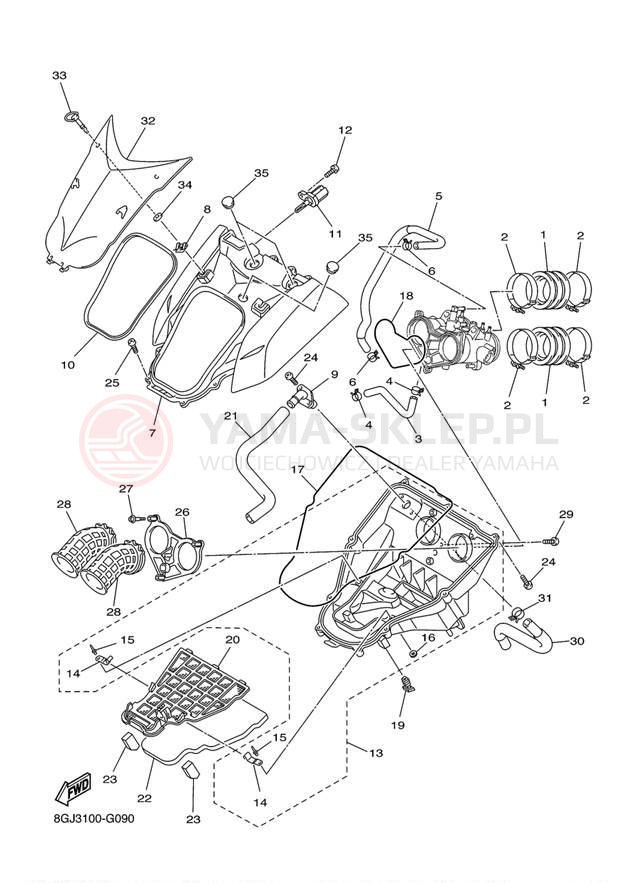 Schemat "Wtrysk paliwa" do Yamaha VENTURE MULTI PURPOSE PZ50MPDR