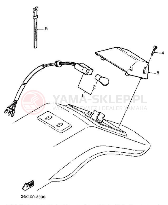 Schemat "lampa tył" do Yamaha TT600S